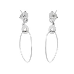 Серьги из серебра с фианитом (Арт.hl-e22e46-x-w-w-x-w)