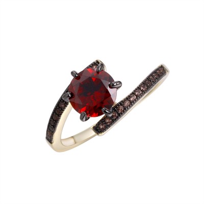Кольцо с гранатом «Spring Shine» из серебра 925 Fresh Jewelry (арт.MP-R00013-X-LB-PG-X-BR)