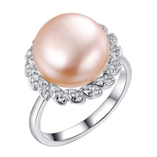 Кольцо с жемчугом и фианитами «Nautilus Grace» Fresh Jewelry (арт.PI-R02300-X-W-PNP-X-W)