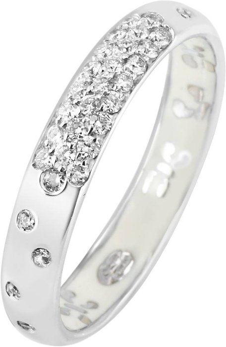 Кольцо из белого золота с бриллиантом и эмалью (Арт.k7hliwg)