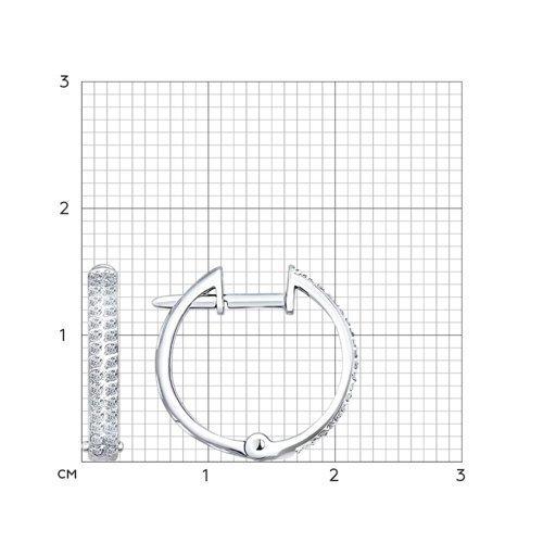 Серьги кольца из белого золота с бриллиантами (Арт.1020520)
