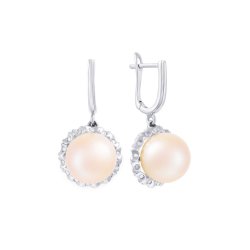 Серьги из белого золота с бриллиантом и жемчугом (Арт.e01393pl4ws_wp_wg)
