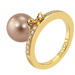 Кольцо из серебра с жемчугом и кристаллом swarovski (Арт.zar-14-10-10-g)
