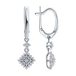 Серьги из белого золота с бриллиантами (Арт.1021559)