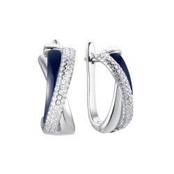 Серьги из серебра с керамикой и фианитом (Арт.tc-e00663-vl-w-x-x-w)