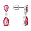 Серьги из серебра с кристаллами «Алая Груша» Соколов (арт.94-122-00210-1)