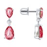 Серьги из серебра с кристаллами «Алая Груша» Соколов (арт.94-122-00210-1)