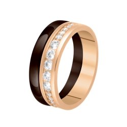 Кольцо из серебра с керамикой и куб. цирконием (Арт.tc-r00660-br-g-x-x-w)