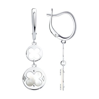 Серьги из серебра с перламутром (Арт.83020286)