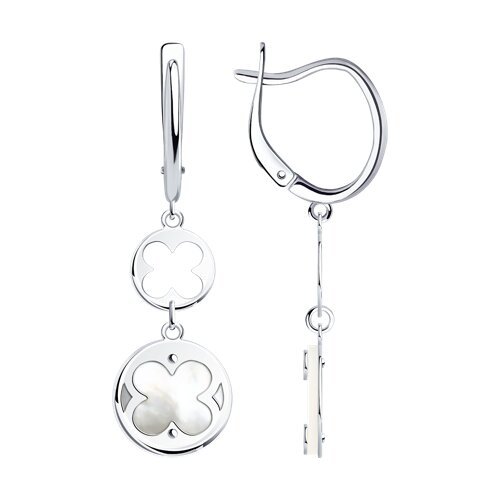 Серьги из серебра с перламутром (Арт.83020286)