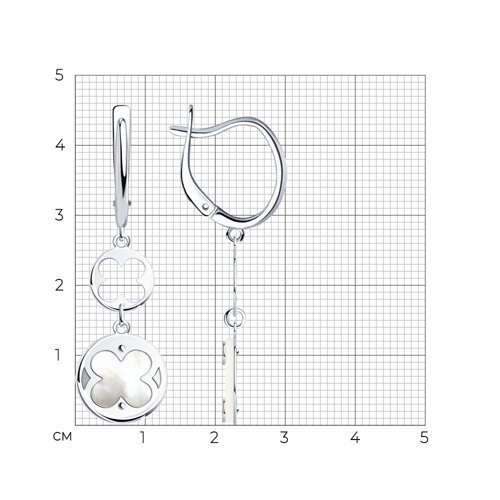 Серьги из серебра с перламутром (Арт.83020286)