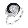 Кольцо серебряное с керамикой и фианитами «Ceramic Вихрь» Fresh Jewelry (арт.TC-R01169-B-W-W-X-W)