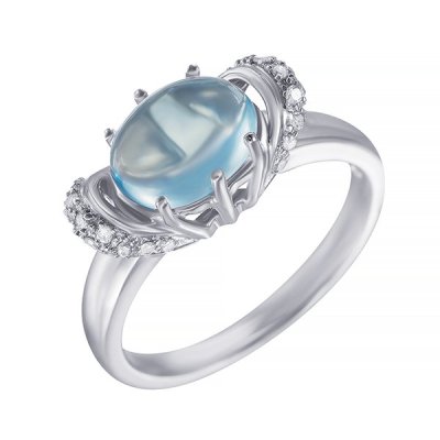 Кольцо из белого золота с бриллиантом и топазом (Арт.gr23430_bt_wg)