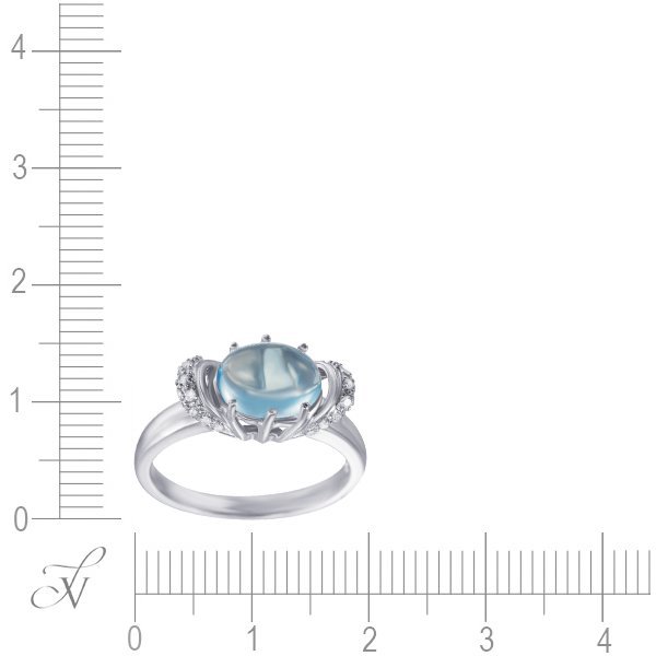 Кольцо из белого золота с бриллиантом и топазом (Арт.gr23430_bt_wg)