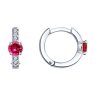 Серьги из серебра с корундами и фианитами (Арт.84020036)