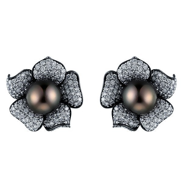 Серьги из белого золота с бриллиантом и жемчугом (Арт.l545pxc4wg_wb_wg)