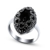 Кольцо серебряное с ониксом и марказитом «Крылья Ночи» Myjewels (арт.210546-39_oniks_markazit)