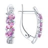 Серьги из серебра с аметистами и фианитами (Арт.92021781)