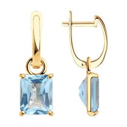 Серьги из золочёного серебра с топазами (Арт.92022842)