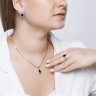 Подвеска из серебра с чёрным агатом и фианитами (Арт.92030567)