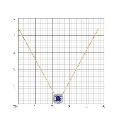 Колье из золота с бриллиантами и сапфиром (Арт.2070022)