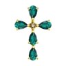 Подвеска из желтого золота с бриллиантом и изумрудами (Арт.3030246-2)