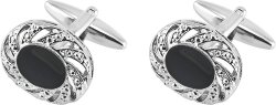 Запонки из ювелирного сплава с смолой (Арт.9-c-1029-20-e)