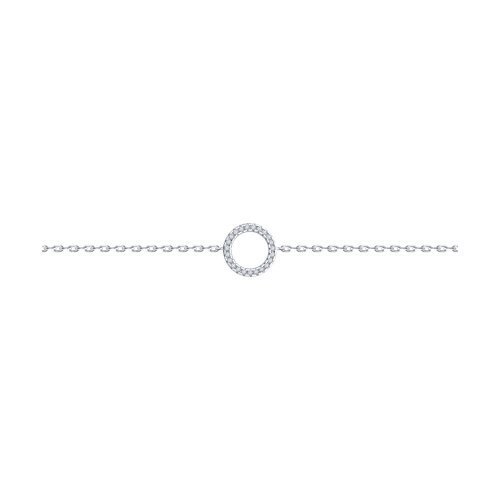 Браслет из серебра с фианитами «Вечный круг» Соколов (арт.9405)