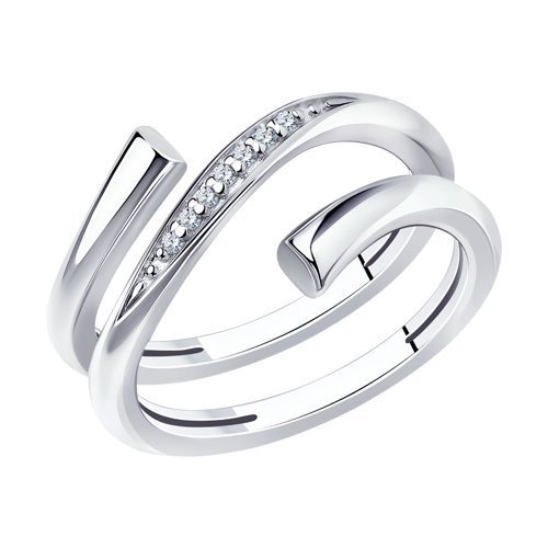 Кольцо из золочёного серебра с фианитами (Арт.93010896)