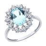 Кольцо из серебра с топазом и фианитами (Арт.94-310-02042-1)