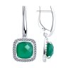 Серьги из серебра с агатами и фианитами (Арт.94-321-00433-1)