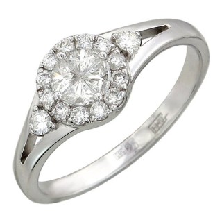 Кольцо с бриллиантами из белого золота «Сияние Elegance» Estet (арт.01К626799Z)