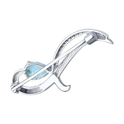 Брошь из серебра с топазом и фианитами «Небесный Вихрь» Соколов (арт.01053)