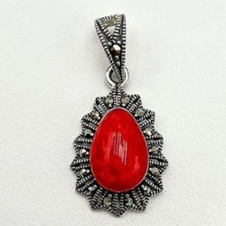 Подвеска Серебряные крылья (Арт.230013-267-39_korallpr_markazit)
