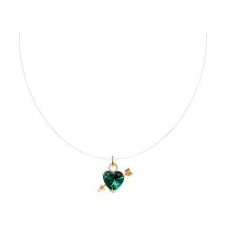 Колье из золочёного серебра с фианитом (Арт.93070125)