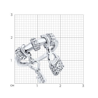 Кольцо из серебра с фианитами «Секрет сердца» Соколов (арт.94014094)