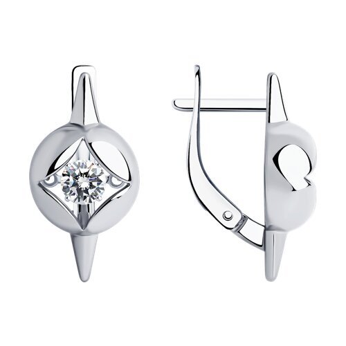 Серьги из серебра с фианитами (Арт.94-120-01729-1)
