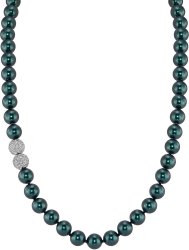 Ожерелье из серебра с жемчугом и кристаллом swarovski (Арт.32l-sk-50)