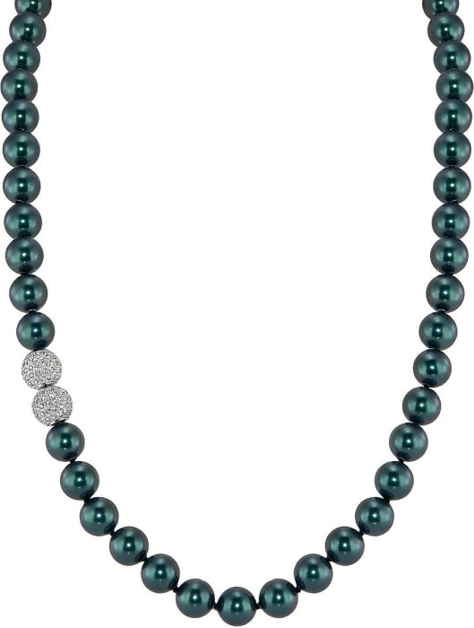 Ожерелье из серебра с жемчугом и куб. цирконием (Арт.32l-sk-50)