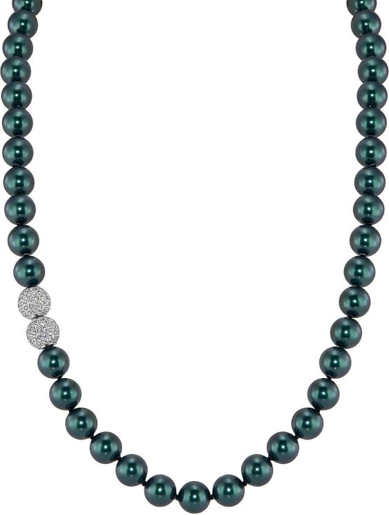 Ожерелье из серебра с жемчугом и кристаллом swarovski (Арт.32l-sk-50)