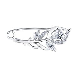 Брошь из серебра с фианитами (Арт.94-140-00615-1)