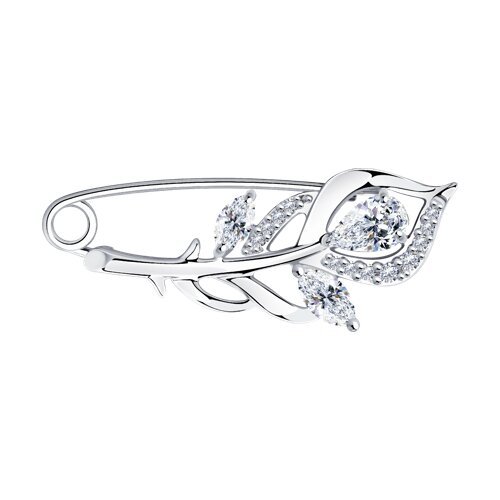 Брошь из серебра с фианитами (Арт.94-140-00615-1)
