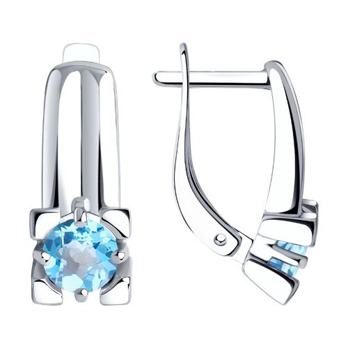 Серьги серебряные с топазом «Ледяной блеск» SOKOLOV (арт.94-320-00593-1)