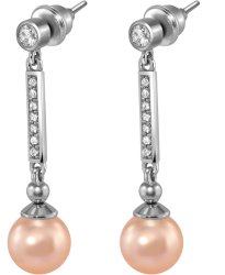Серьги из серебра с жемчугом и кристаллом swarovski (Арт.aas-6-a-8-12-s)