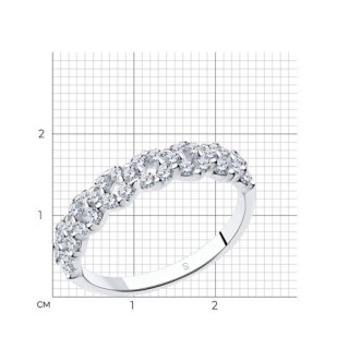 Кольцо из серебра с фианитами «Сияние линий» Соколов (арт.9401)