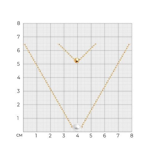 Колье золотое пробы 585 с жемчугом (Арт.51-370-01822-1)