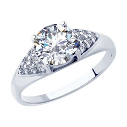 Кольцо из серебра с фианитами (Арт.94012876)