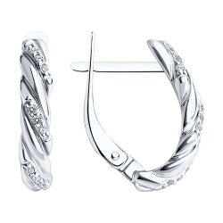 Серьги из белого золота с фианитами (Арт.52-120-02075-1)