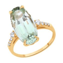 Кольцо золотое пробы 585 с празиолитом (Арт.71-00372)