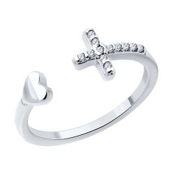 Кольцо из серебра с фианитами (Арт.94013843)